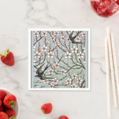 Serviette En Papier Grue - Fleurs d'amandes et hirondelles (En situation)