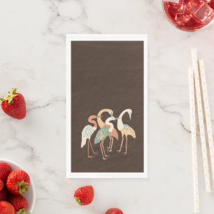 Serviette En Papier Grues d'art pop couleur neutre