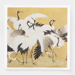 Serviette En Papier Grues d'horloges japonaises Vintage Bird Rich Clas