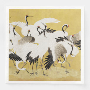 Serviette En Papier Grues Japonaises Vintage Oiseau Classique
