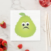Serviette En Papier Grumpy Fuzzy Pear Visage Fruit drôle Caractère (En situation)