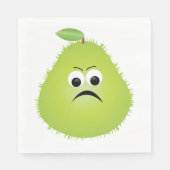Serviette En Papier Grumpy Fuzzy Pear Visage Fruit drôle Caractère (Devant)