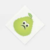 Serviette En Papier Grumpy Fuzzy Pear Visage Fruit drôle Caractère (Coin)