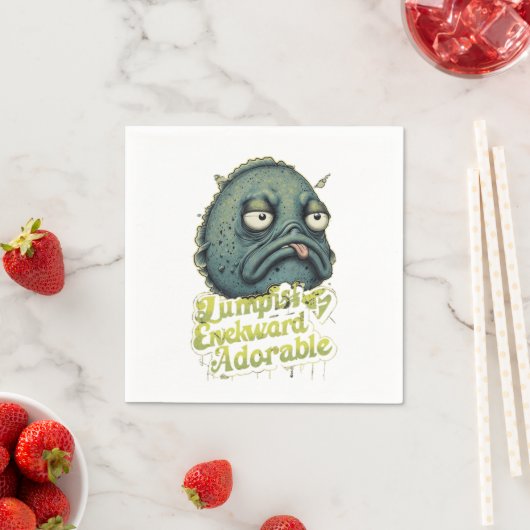 Serviette En Papier Grumpy Lumfish Design (En situation)