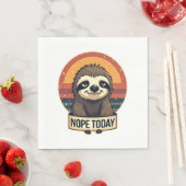 Serviette En Papier Grumpy Sloth Vintage Funny Retro Shirt Design (En situation)