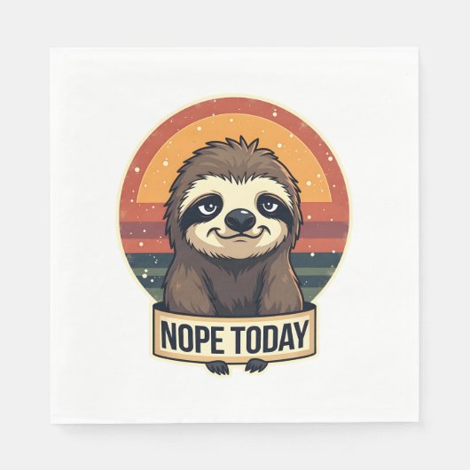 Serviette En Papier Grumpy Sloth Vintage Funny Retro Shirt Design (Devant)