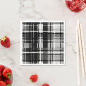 Serviette En Papier Grund Black Blanc Flannel Plaid Tartan Design (En situation)