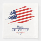 Serviette En Papier Grunge American Flag Happy 4 juillet ID1104 (Devant)
