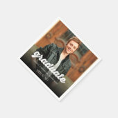 Serviette En Papier Grunge Bold Graduate Script Photo Graduate Party (Coin)