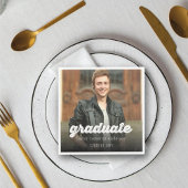 Serviette En Papier Grunge Bold Graduate Script Photo Graduate Party