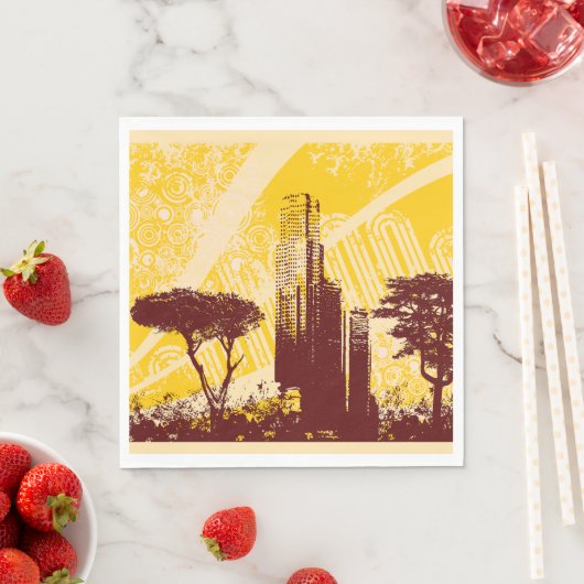 Serviette En Papier Grunge City (En situation)