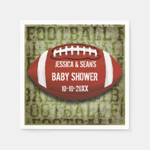Serviette En Papier Grunge de vert de baby shower du football de