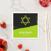 Serviette En Papier Grunge Lime Green Black Bar Mitzvah (En situation)