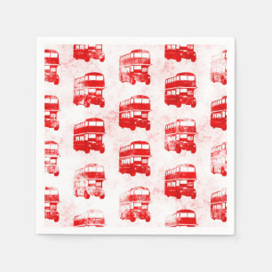 Serviette En Papier Grunge London Bus Motif Imprimer