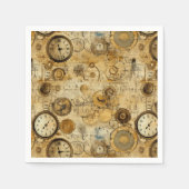 Serviette En Papier Grunge Rustic Steampunk Horloge (5) (Devant)