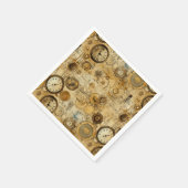 Serviette En Papier Grunge Rustic Steampunk Horloge (5) (Coin)
