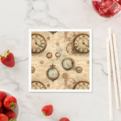 Serviette En Papier Grunge Rustic Steampunk Horloge (6) (En situation)
