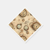 Serviette En Papier Grunge Rustic Steampunk Horloge (6) (Coin)