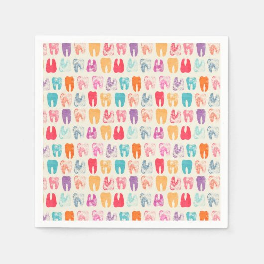 Serviette En Papier Grunge Tooth Motif (Devant)