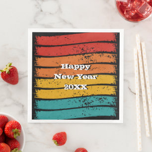 Serviette En Papier Grunge Vintage Retro Sunset Joyeux Nouvel An 20xx