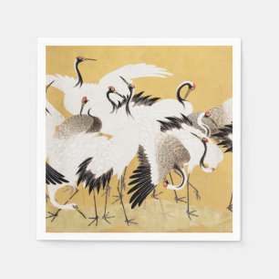 Serviette En Papier Grupe de grues japonaises Vintage Oiseau Riche Cla