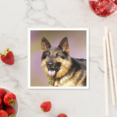 Serviette En Papier GSD noir et tan (En situation)