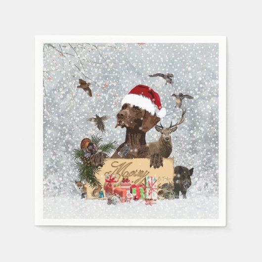 Serviette En Papier Gsp, Noël de chien (Devant)