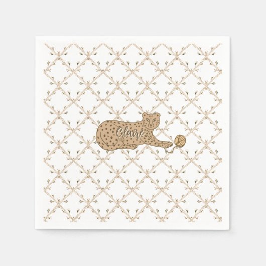 Serviette En Papier Guépard et bambou (Devant)