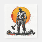 Serviette En Papier guerrier barbare médiéval imaginaire hummer force (Devant)