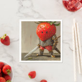 Serviette En Papier Guerrier Fraise (En situation)