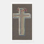 Serviette En Papier Guest towel Paper Napkins Brown Background (Devant)