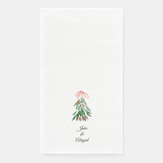 Serviette En Papier Gui personnalisé de Noël II (Devant)
