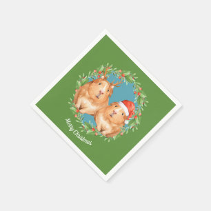 Serviette En Papier Guie de Noël Guignon Couple Wreath Personnalisé