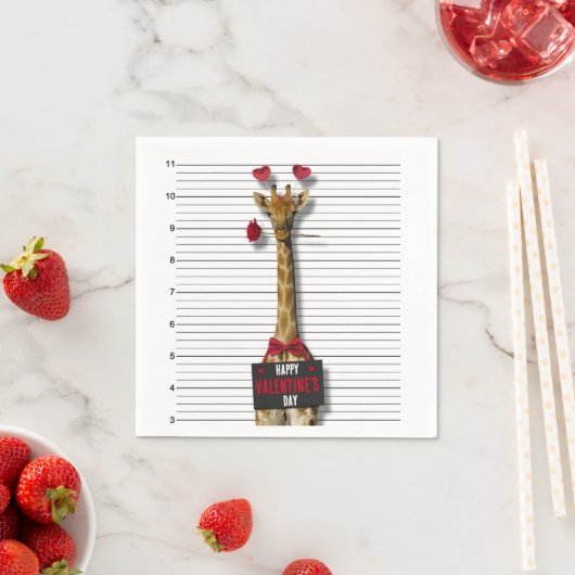 Serviette En Papier Guilty Giraffe Mugshot Drôle Heureuse Sainte-Valen (En situation)