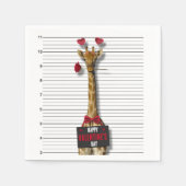 Serviette En Papier Guilty Giraffe Mugshot Drôle Heureuse Sainte-Valen (Devant)