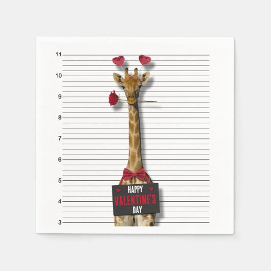 Serviette En Papier Guilty Giraffe Mugshot Drôle Heureuse Sainte-Valen (Devant)