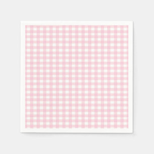 Serviette En Papier Guingan rose 1