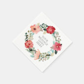 Serviette En Papier Guirlande de feuillage de verdure florale personna (Coin)