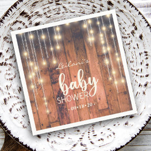Serviette En Papier Guirlande de lumières en bois de grange rustique B