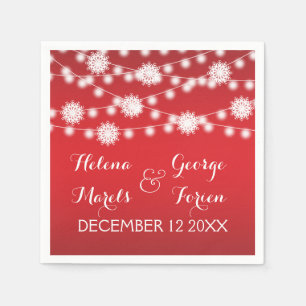 Serviette En Papier Guirlande de lumières et flocons de neige mariage