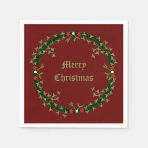 Serviette En Papier Guirlande de Noël gothique personnalisée