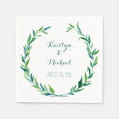 Serviette En Papier Guirlande En Feuille D'Olive Laurel Réception Mode (Devant)