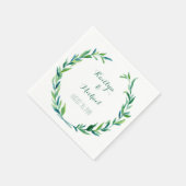 Serviette En Papier Guirlande En Feuille D'Olive Laurel Réception Mode (Coin)