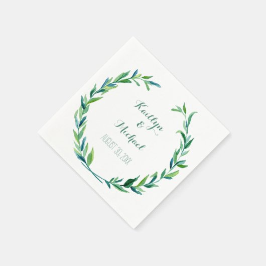 Serviette En Papier Guirlande En Feuille D'Olive Laurel Réception Mode (Coin)