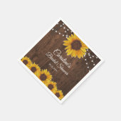Serviette En Papier Guirlande lumineuse tournesols rustiques pour la b (Coin)