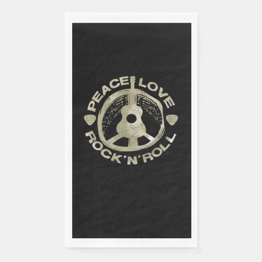 Serviette En Papier Guitar Lover | Love Rock'N'Roll (Devant)