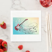 Serviette En Papier Guitare électrique Rock and Roll Notes de musique (En situation)