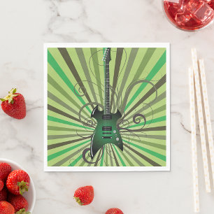 Serviette En Papier Guitare électrique verte