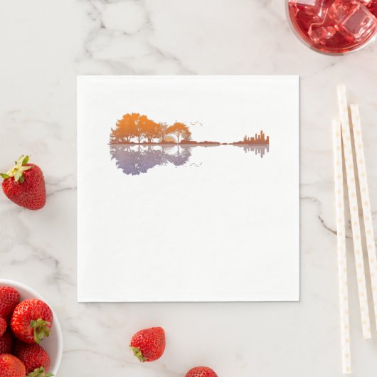 Serviette En Papier Guitare Lake Reflet Musique Et Guitare Lover (En situation)