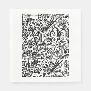 Serviette En Papier Guitare Lover   Cadeau Motif de guitare